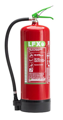 Lithium battery fire extinguisher designed for electrical fires from lithium-ion batteries