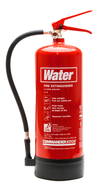 Water fire extinguisher for tackling Class A fires (wood, paper, textiles)