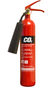Carbon dioxide fire extinguisher for safely dealing with electrical fires